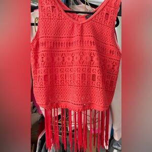 Bebe Vibrant Coral Knit Top